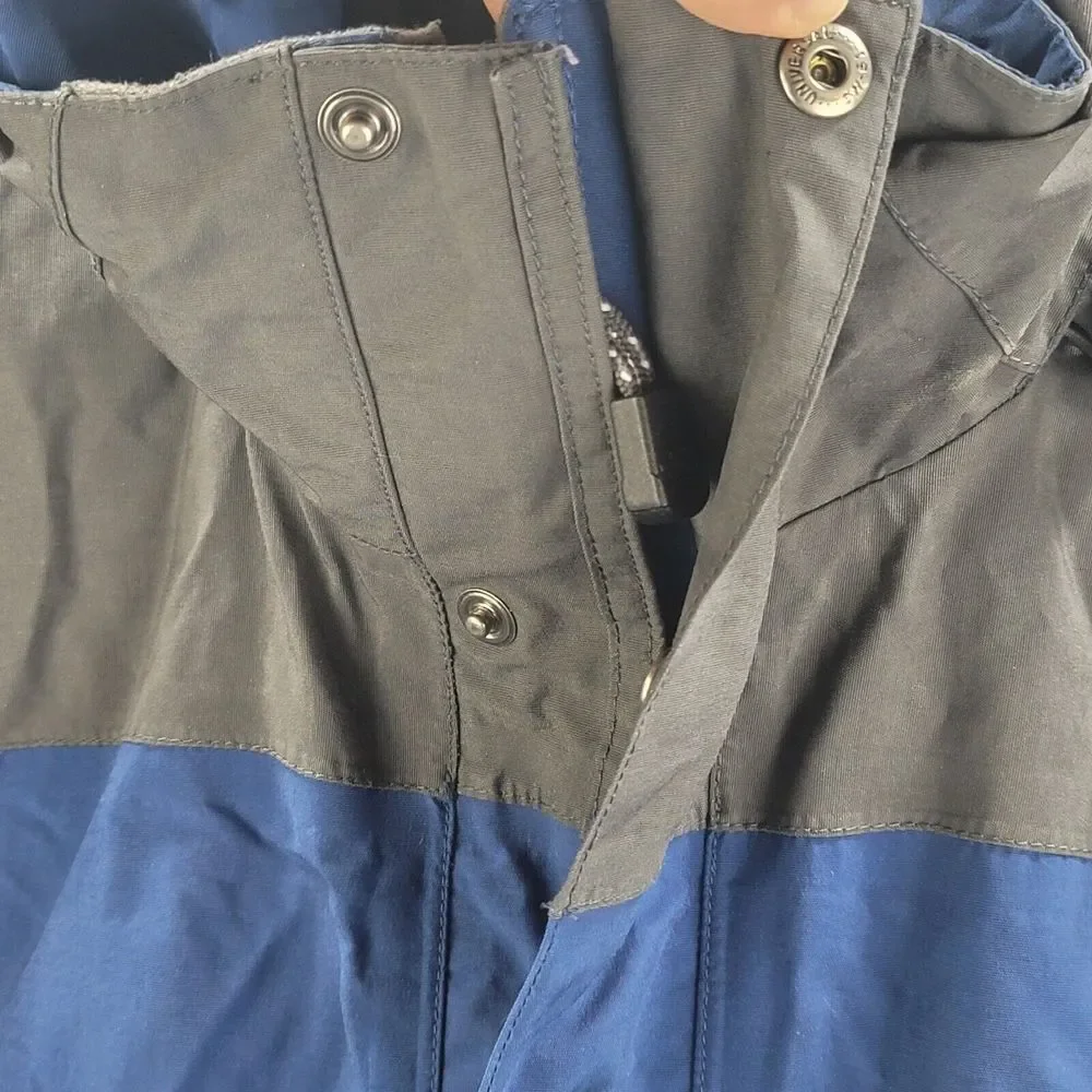 North Face Hyvent Jacket Blue Gray Mens Medium Winter Coat Hoodie Full Zip Nylon